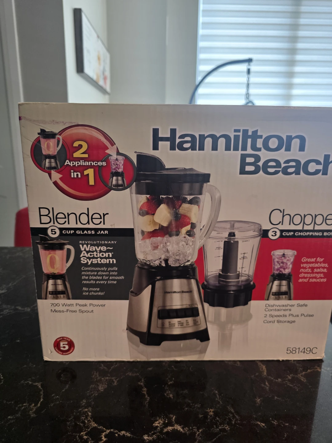 Hamilton Beach 2-in-1 Blender & Chopper – 58149C, With Box - photo 2