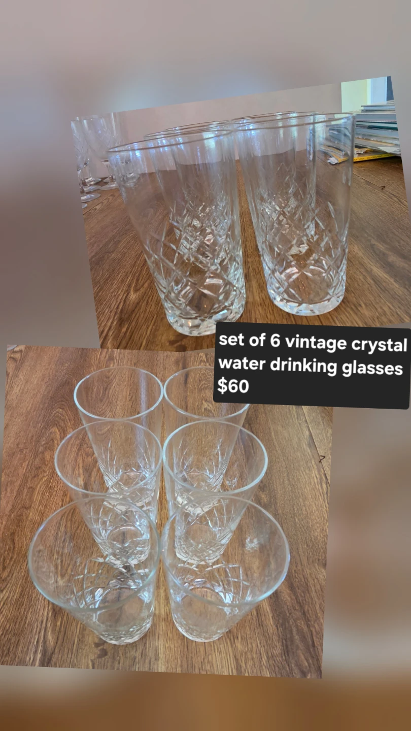 Vintage crystal water glasses