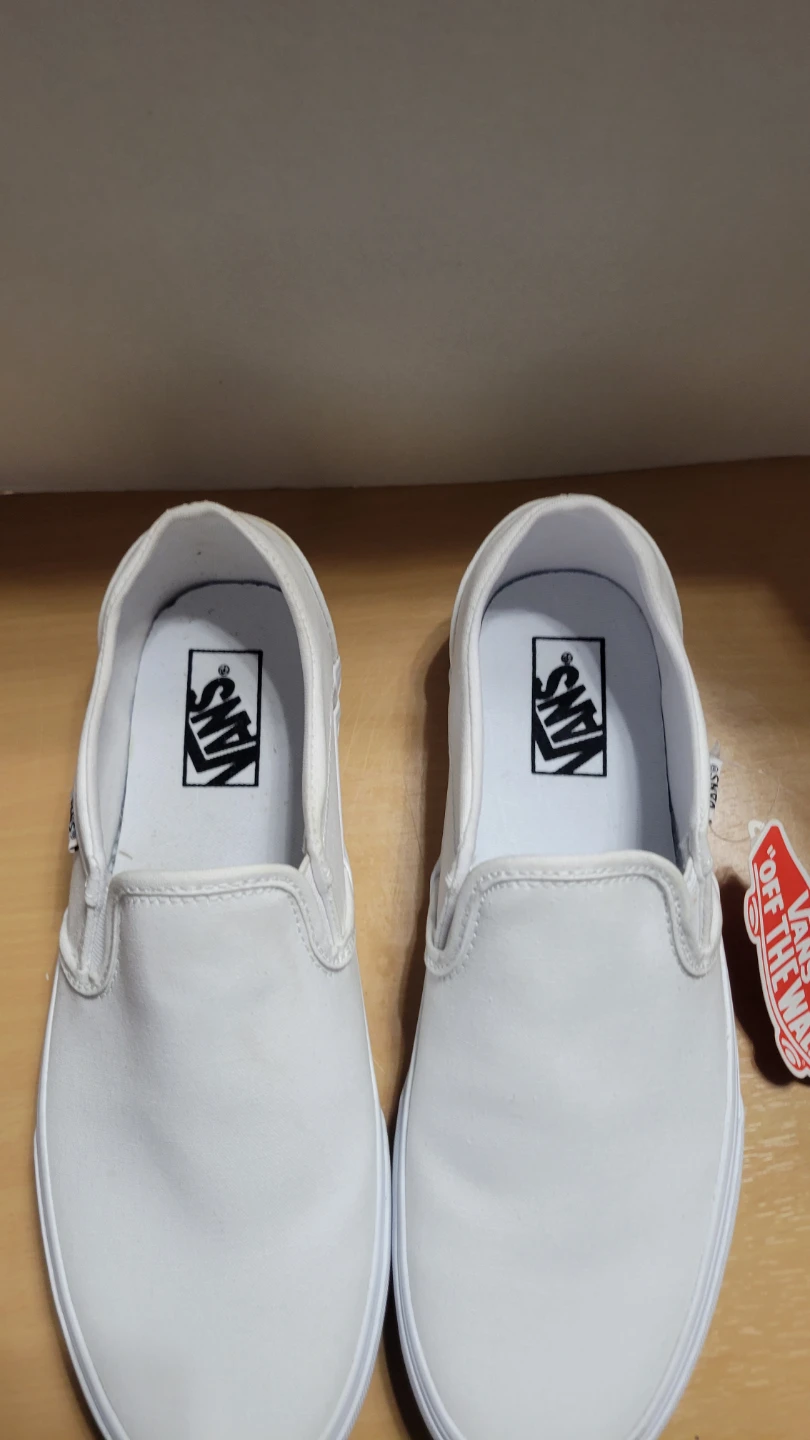 Vans White Slip-On Shoes women size 10 - photo 3