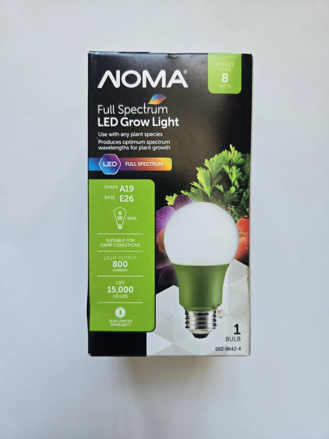 NOMA Full Spectrum LED Grow Light Bulb 8W