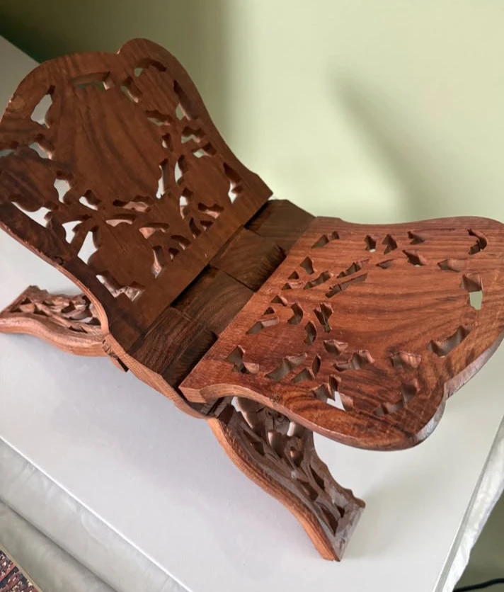 Carved Wooden Book Stand / Bible