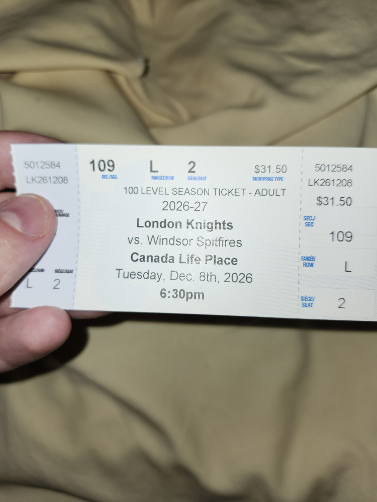 London Knights vs Windsor Spitfires Season Ticket 2026-27