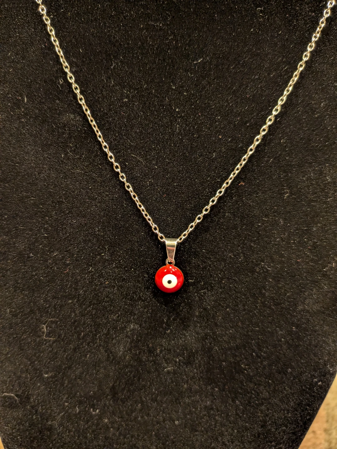 Dainty Red Evil Eye Necklace