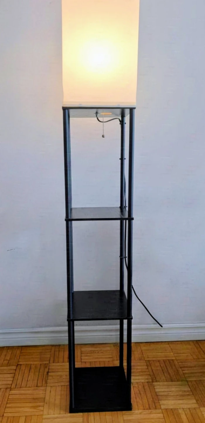 Floor Lamp with Shelves, Modern Square Shelf Lamp -3 Layer - photo 3