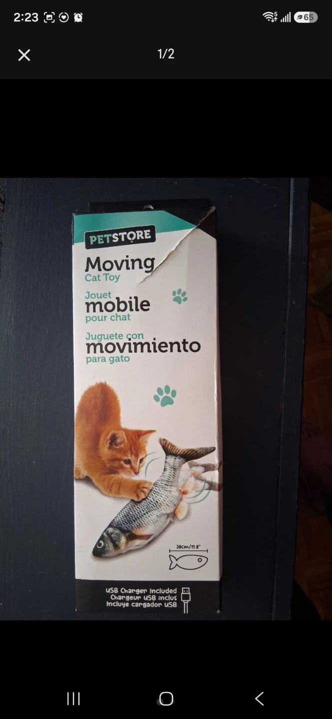 Petstore Brand - Moving Cat Toy - 11.8" long - USB charging Cor - photo 2