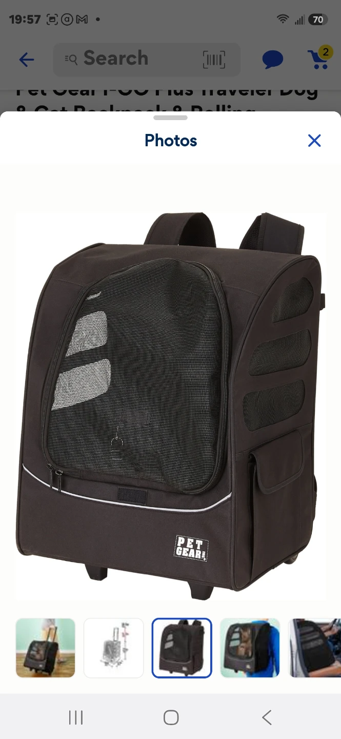Pet Gear Black Rolling Dog Carrier Backpack - photo 4