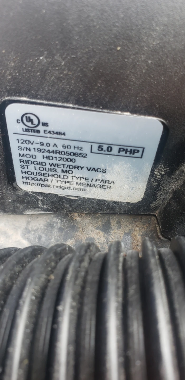 RIDGID HD12000 Wet/Dry Vac - photo 2