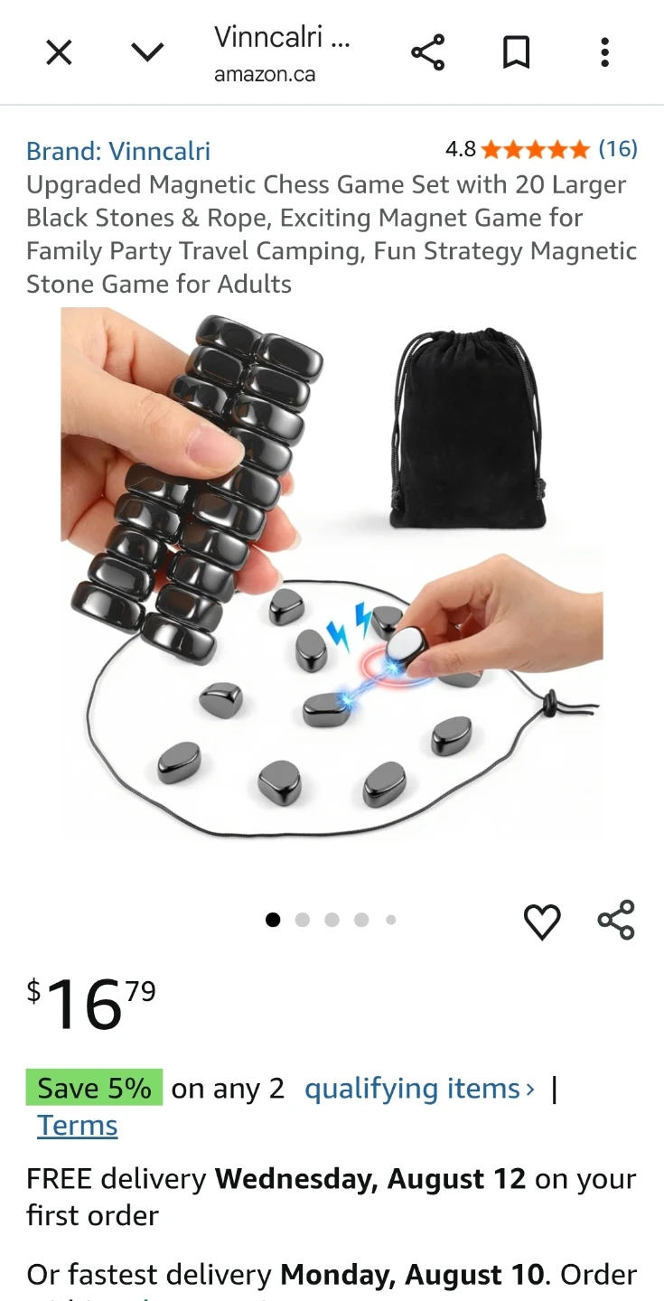 Brand New Magnetic Chess Game Set (20 Stones + Pouch) - photo 2