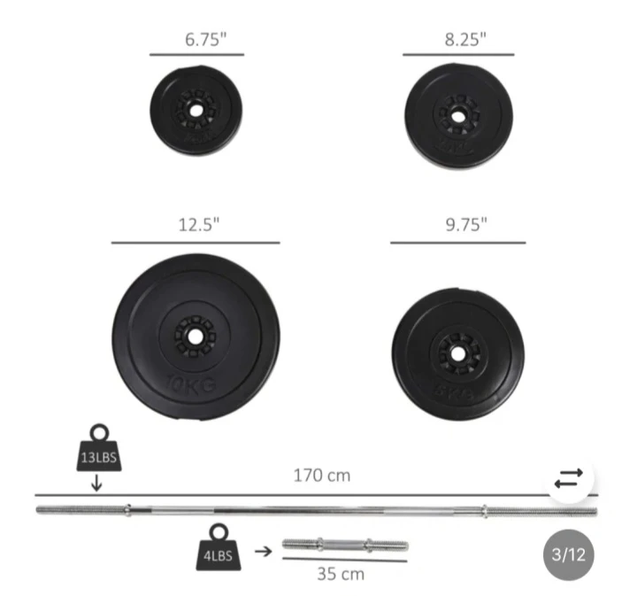 Soozier Weight Bench and dumbell set - photo 5