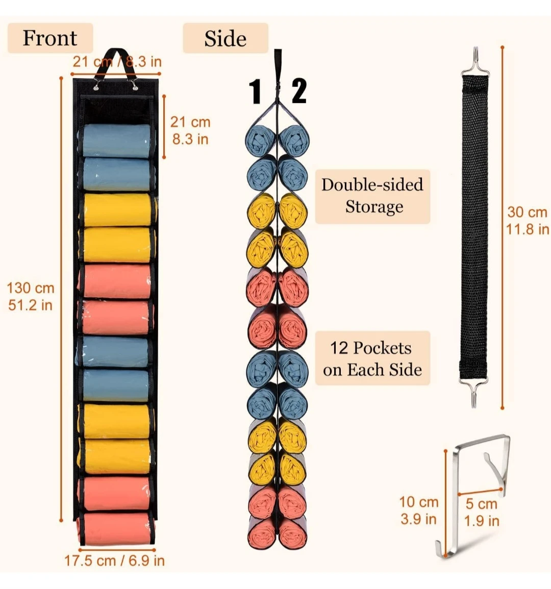 Double-Sided Hanging Organizer of 24 Pockets - photo 3