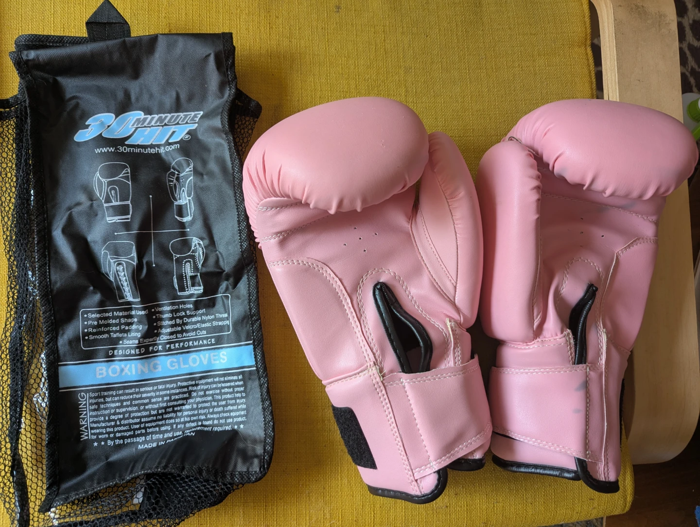 Pink 30 Minute Hit Boxing Gloves with Everlast Wraps - photo 3