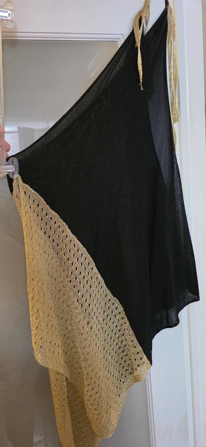 Black and Gold Mesh Top