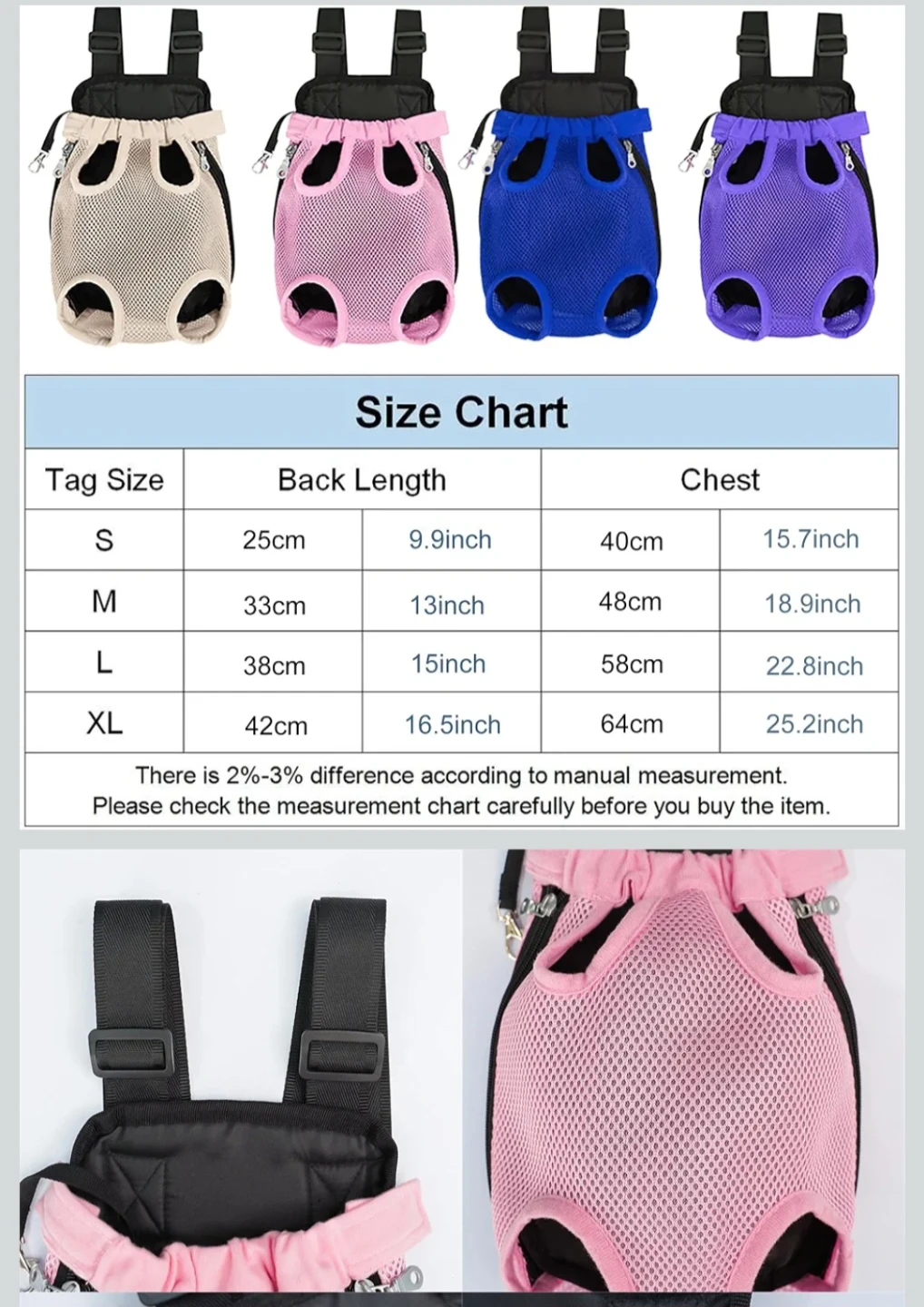 Pawaboo Pet Carrier Backpack - Pink, Size L - photo 3