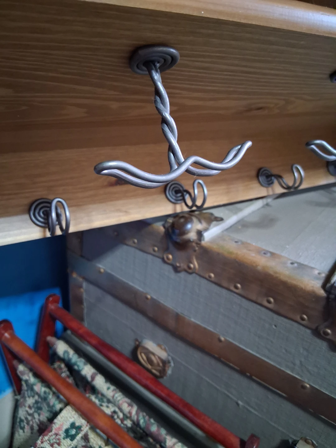 IKEA LEKSVIK wooden wall shelf with hooks - photo 3