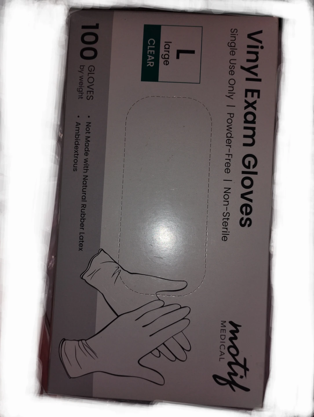 Motif Medical Large Vinyl Exam Gloves - 100 Count