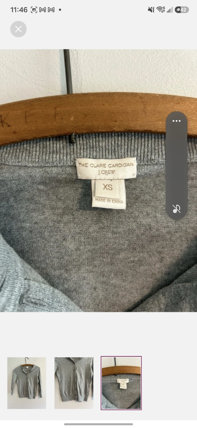 J. Crew The Clare Cardigan XS Grey - photo 3