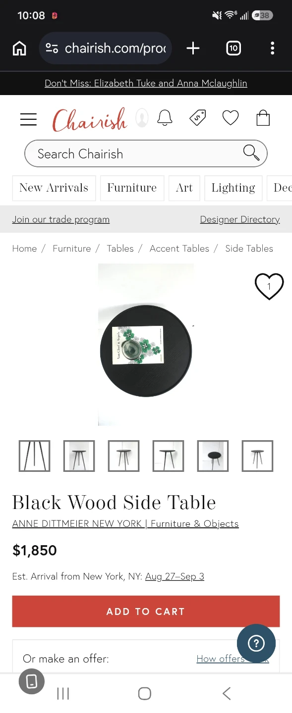 Anne Dittmeier New York Black Wood Side Table - photo 5
