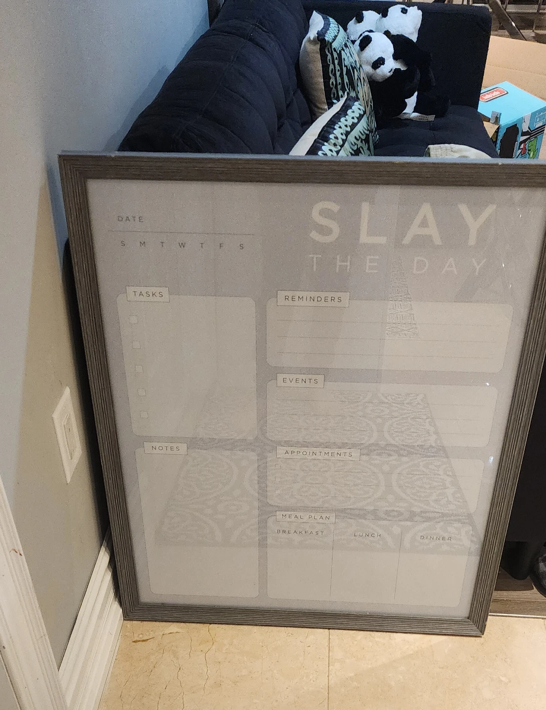 Framed "Slay The Day" Weekly Planner Board