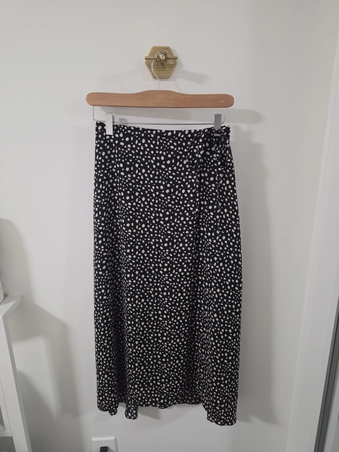 Uniqlo Women's Black & White Speckled Print Midi Skirt - XS