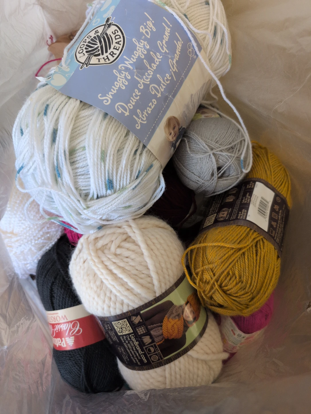 big bag of mixed yarn