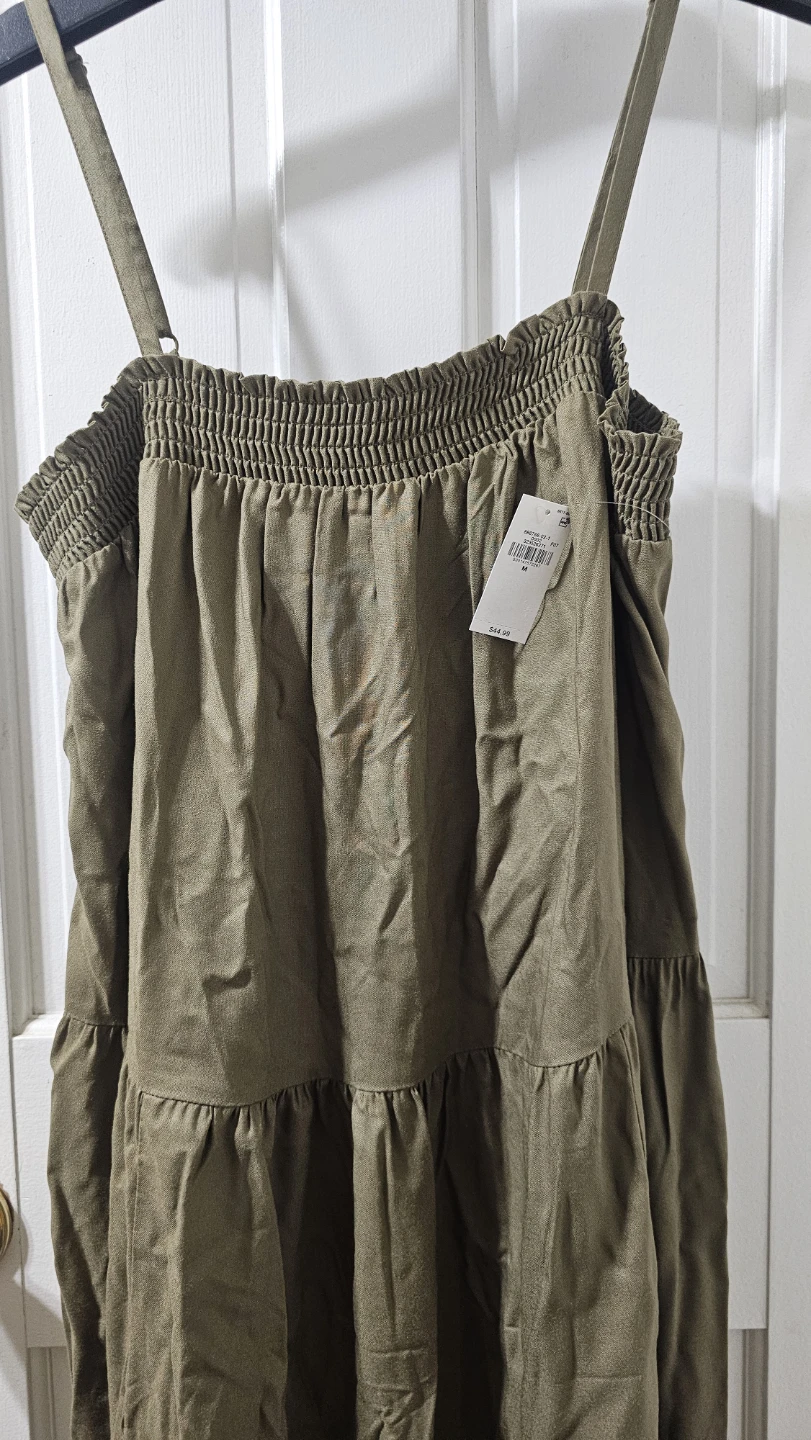 Old Navy Smocked Maxi Dress - Olive Green - Size M - photo 4
