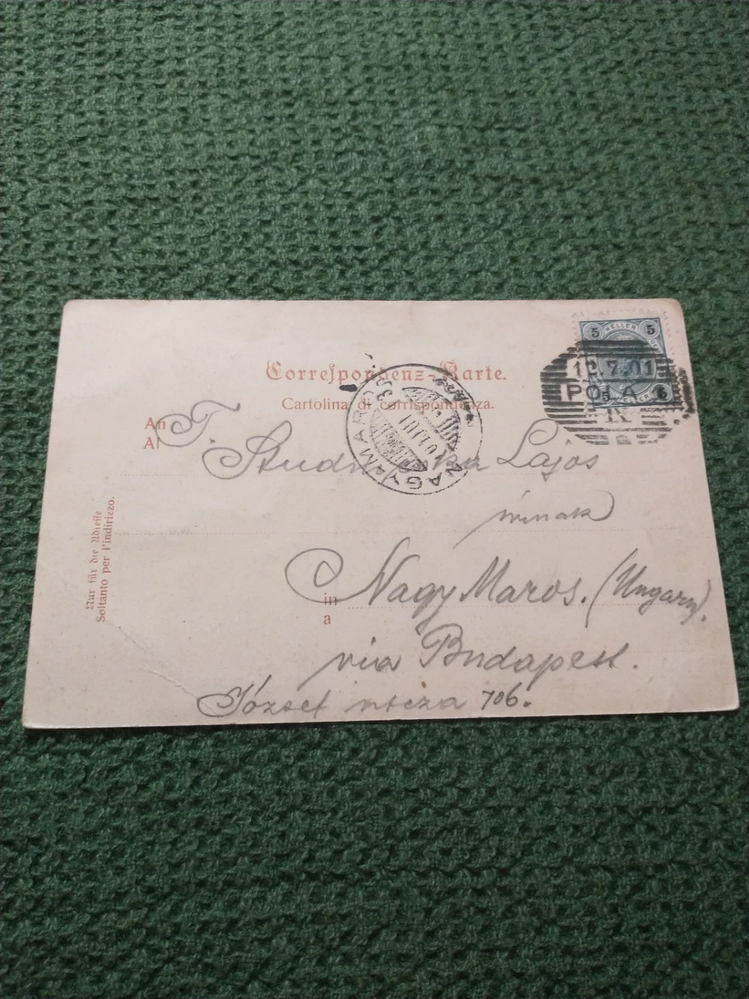 Beautiful Vintage 1901 Austro-Hungarian Military Postcard