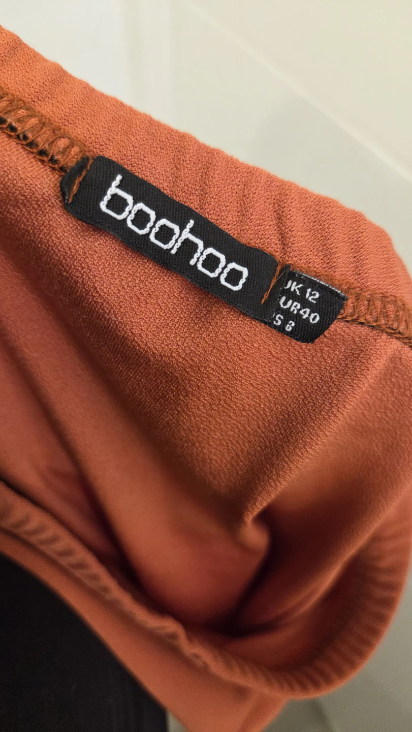 Boohoo Orange Scalloped Hem Midi Skirt - photo 2