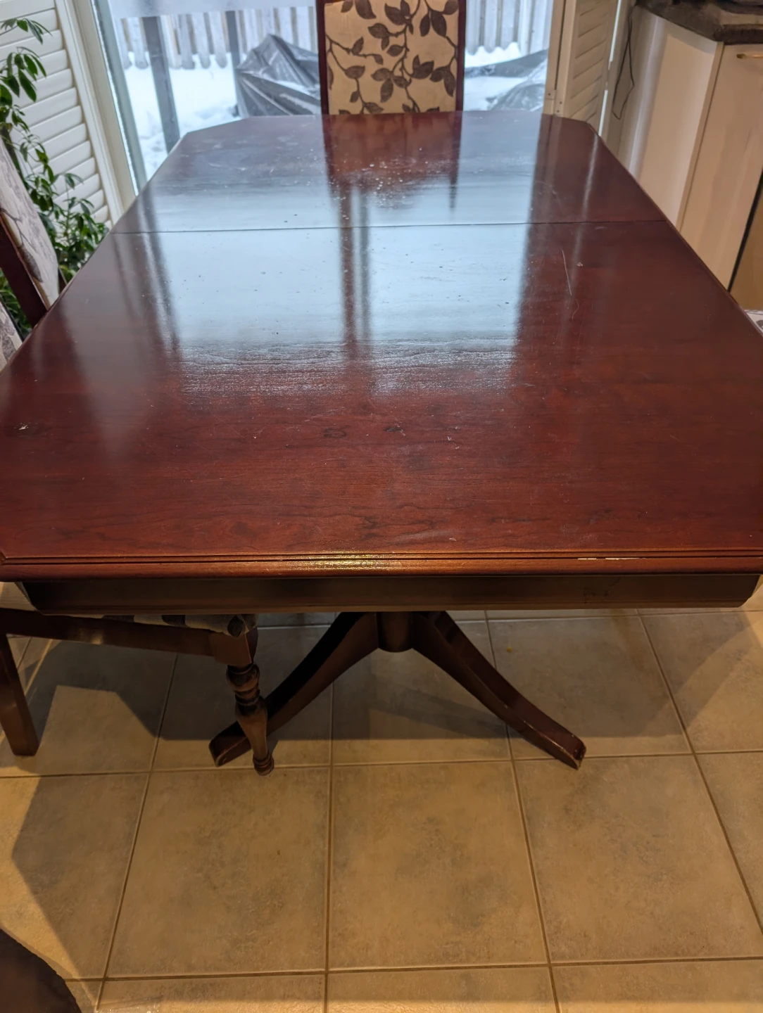 Wooden dining table