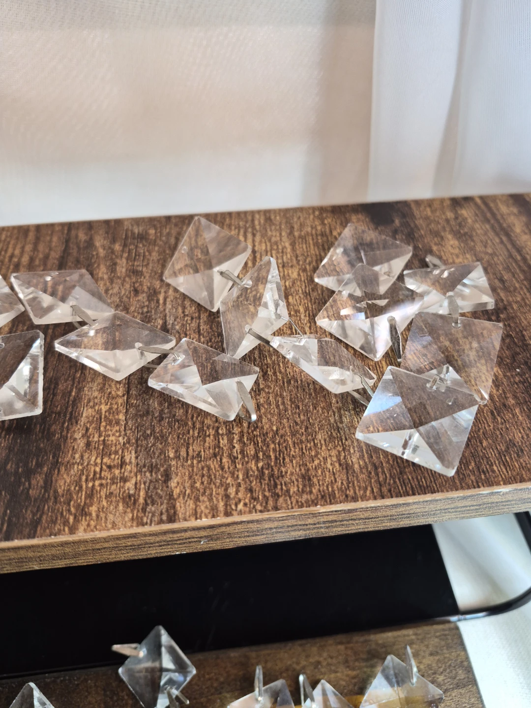 Lot of 41 Crystal Glass 1" Square Diamond Shaped Pendants etc. - photo 4