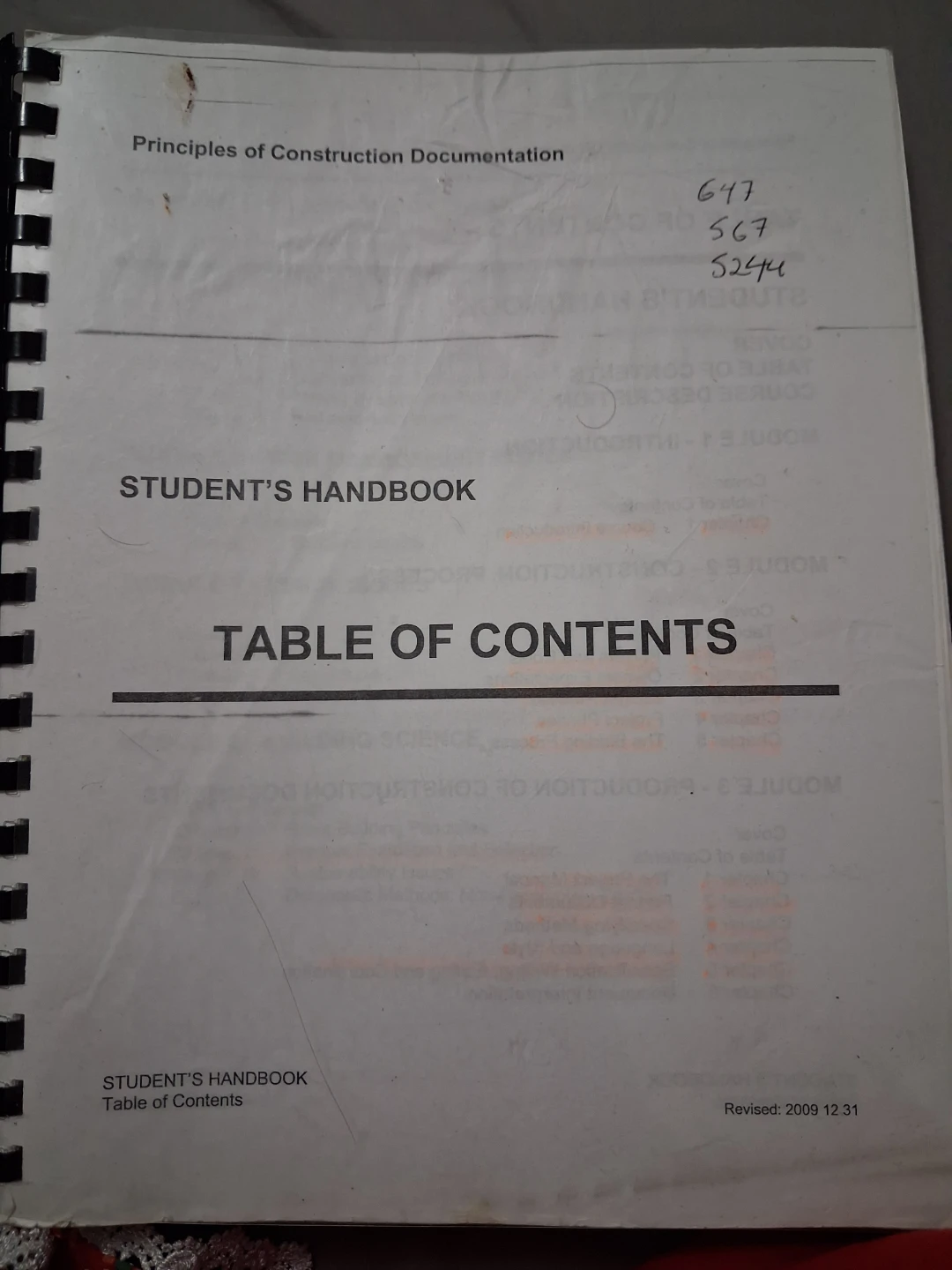 Principles of Construction Documentation Student Handbook