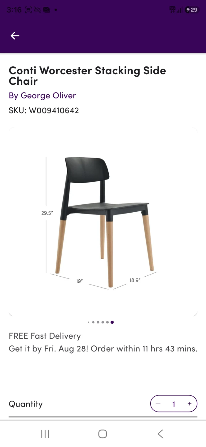OPEN BOX. 4 Conti Worcester Stacking Side Chairs - photo 3