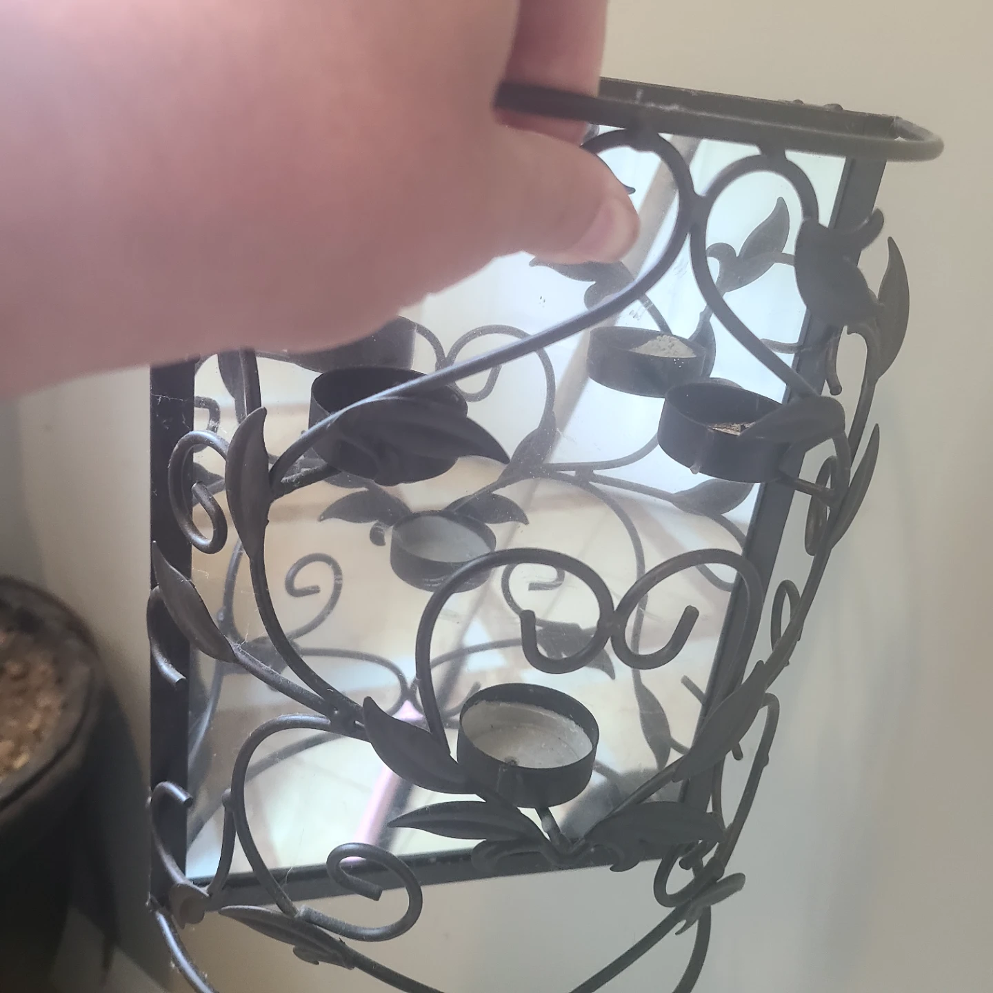 Metal and Glass Candle Holder - photo 5
