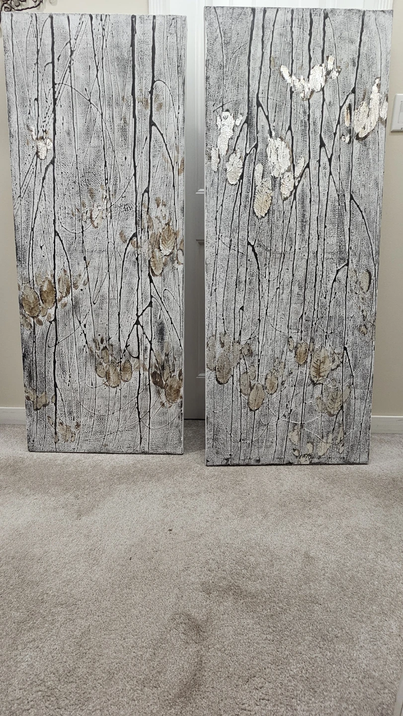 Set of 2 Textured Wall Art Panels