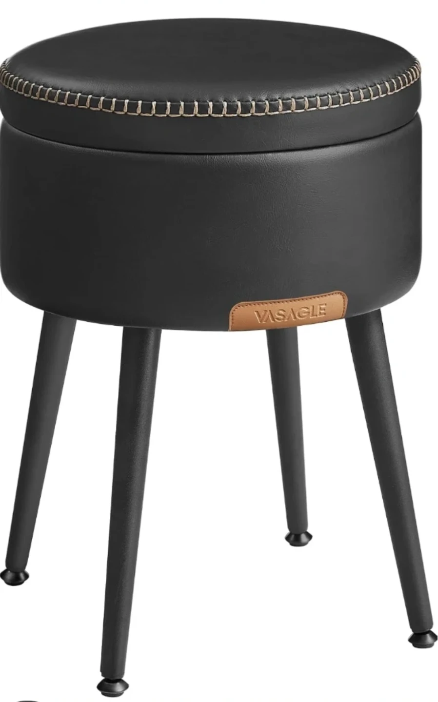 VASAGLE Storage Ottoman Stool - Black - photo 2
