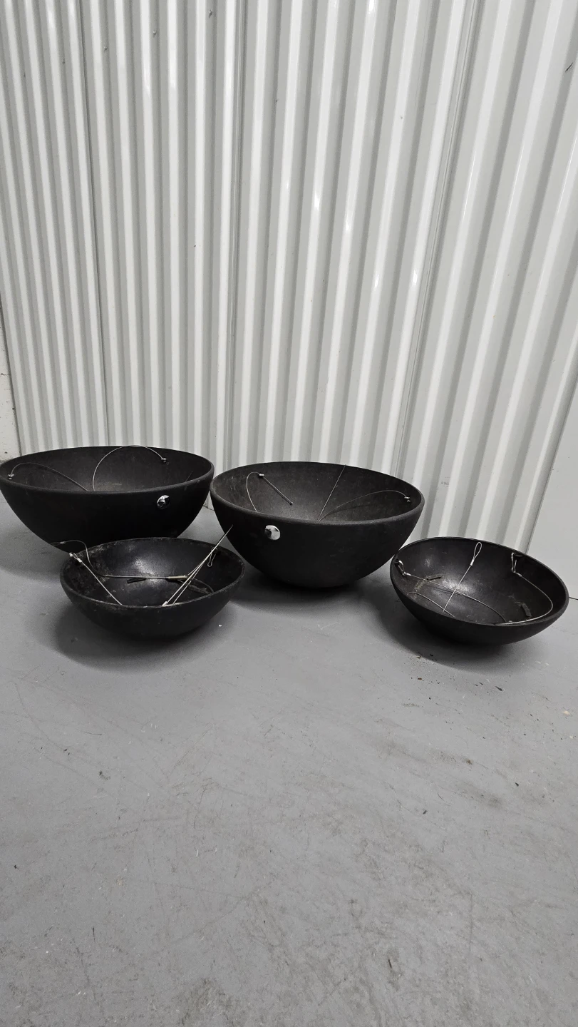 Set of 4 Black Hanging Planters - photo 2