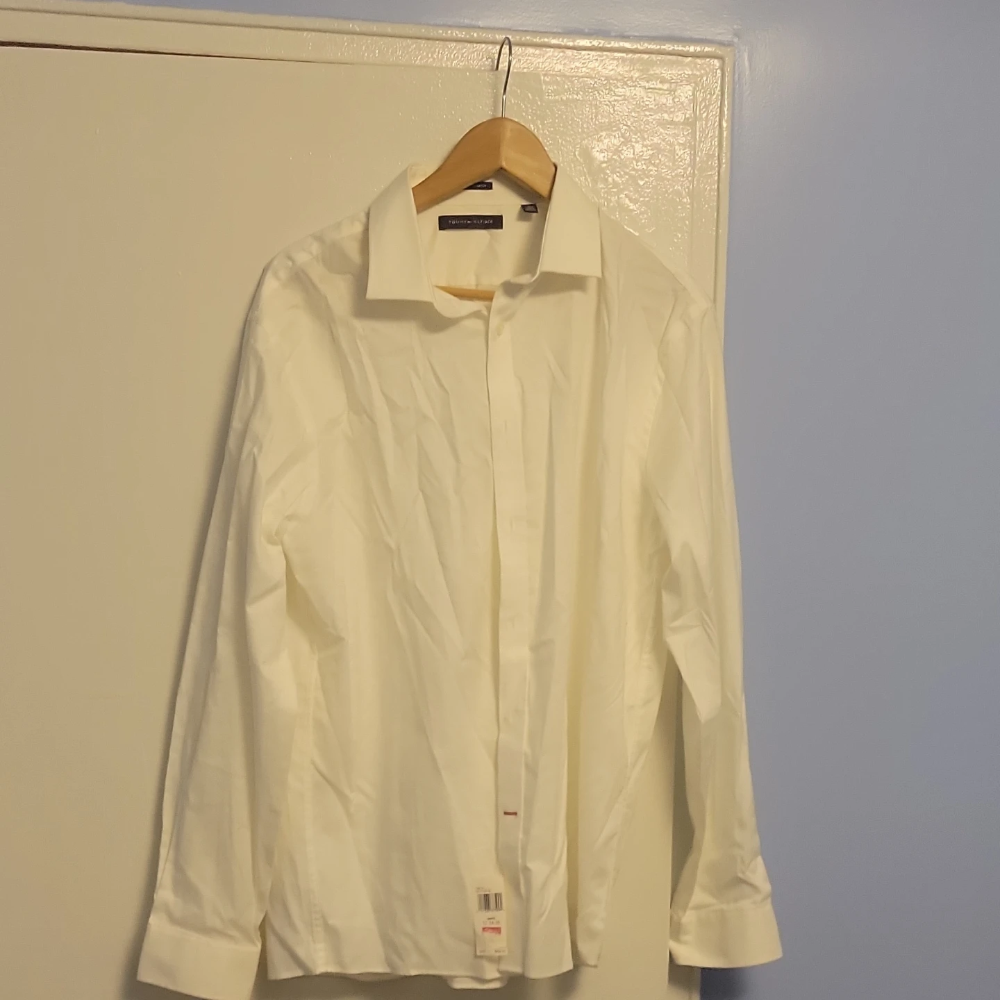 Tommy Hilfiger Men's White Slim Fit Stretch Dress Shirt XL - photo 3