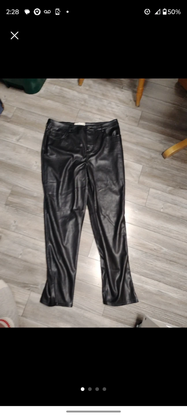 Fabletics Black Faux Leather Pants Size 2X - photo 3