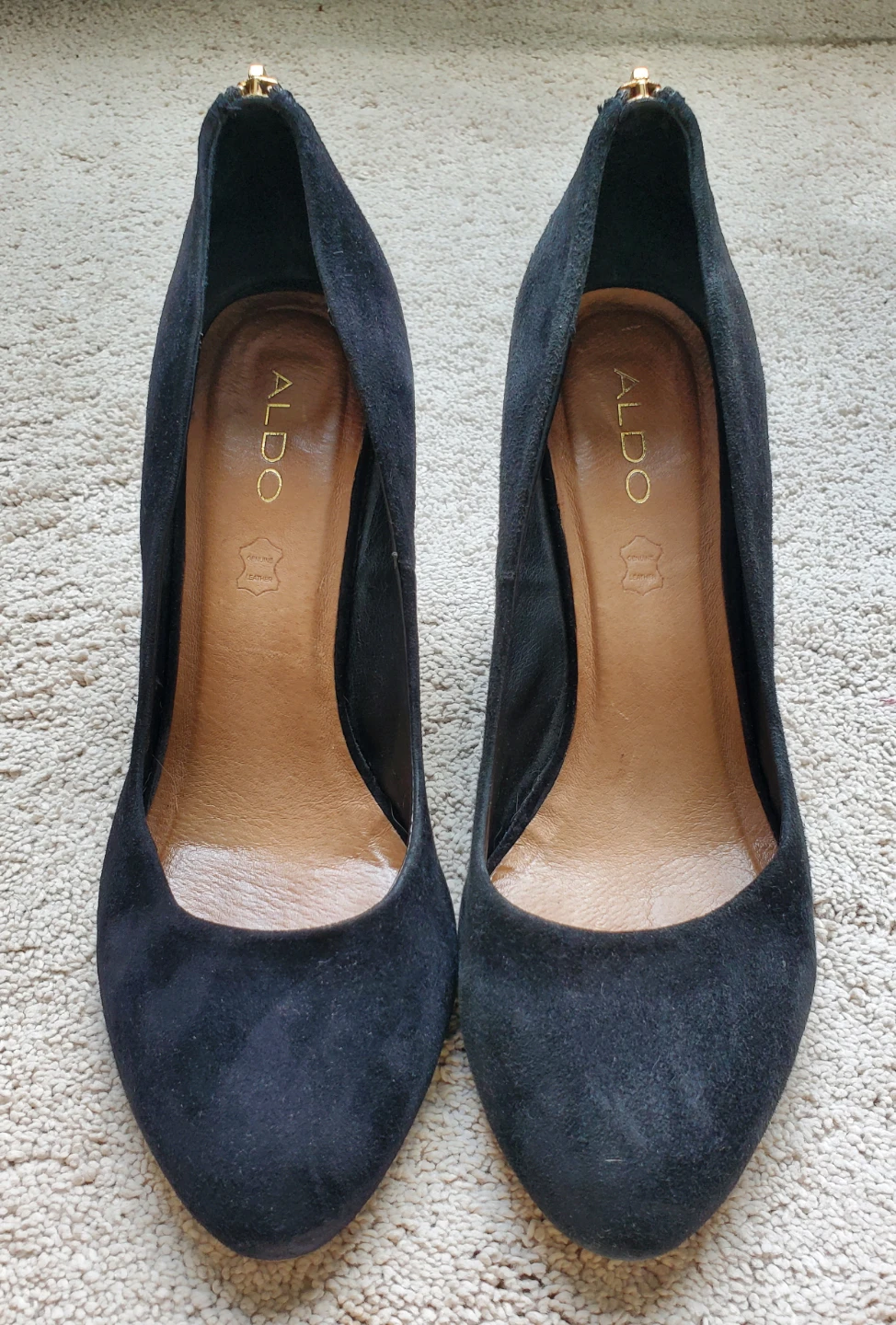 Aldo Black Suede Wedge Heels Size 9