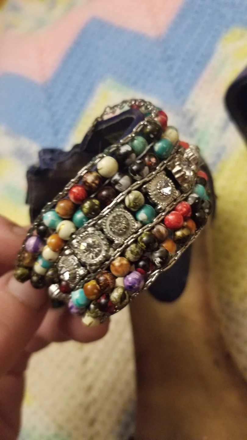 Vintage Kiss Kiss Beaded Strap Sandals - photo 4