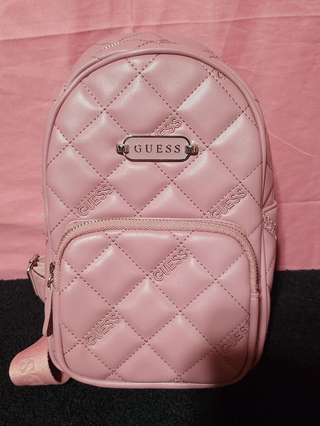 Pink Quilted Guess Sling Bag