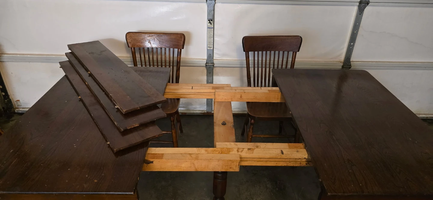 Vintage Wooden Dining Table with Extension Leaves - photo 4