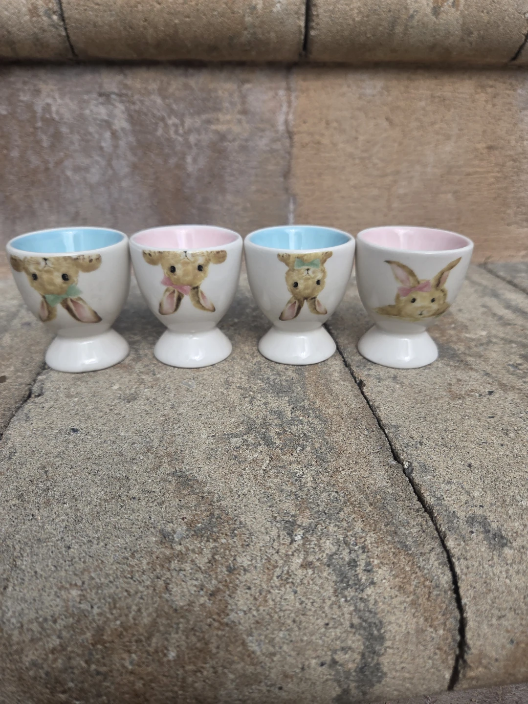 Grace Set of 4 Easter Egg Cups Bunny Design