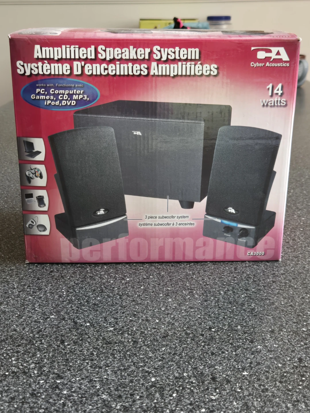 Cyber Acoustics CA-3000 3-Piece Amplified Speaker System