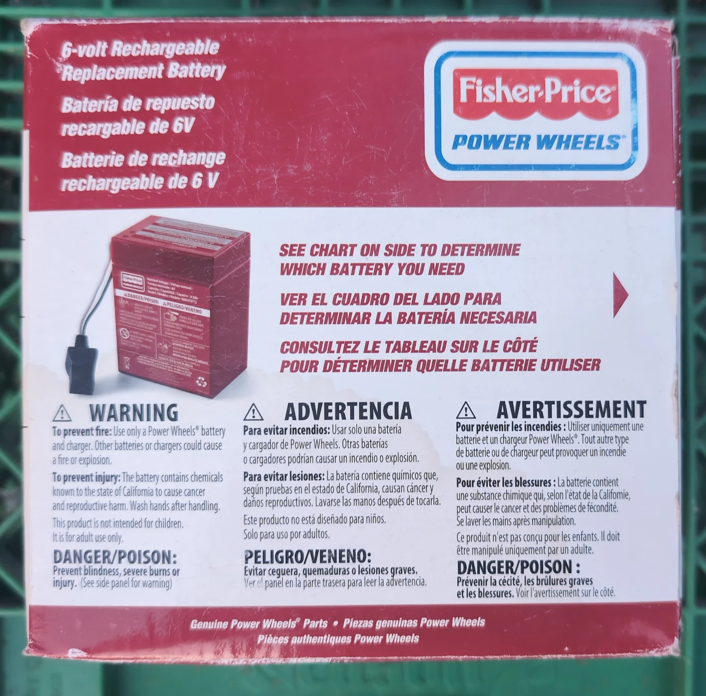 Fisher- Price Power Wheels 6-Volt Rechargeable battery