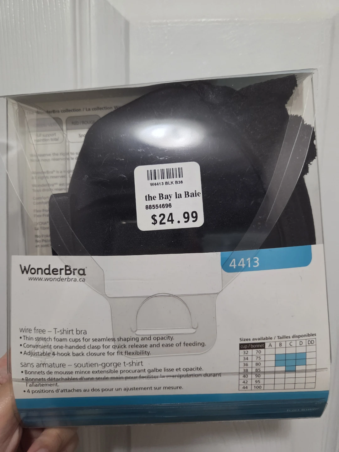 WonderBra Baby Love Nursing Bra 4413 Black Wire-Free T-Shirt - photo 2