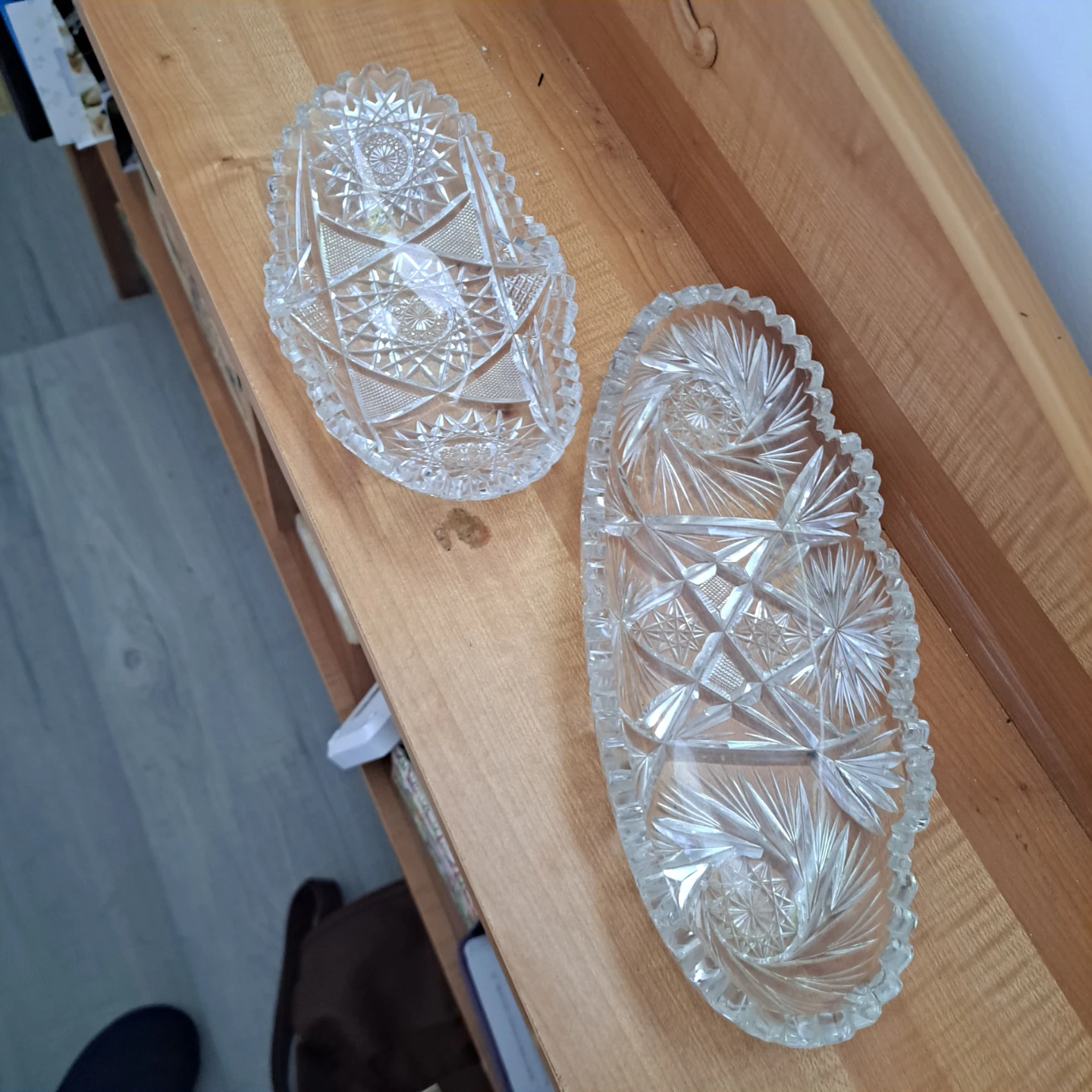 Vintage Crystal Glass Serving Dishes - Set of 3 - photo 2
