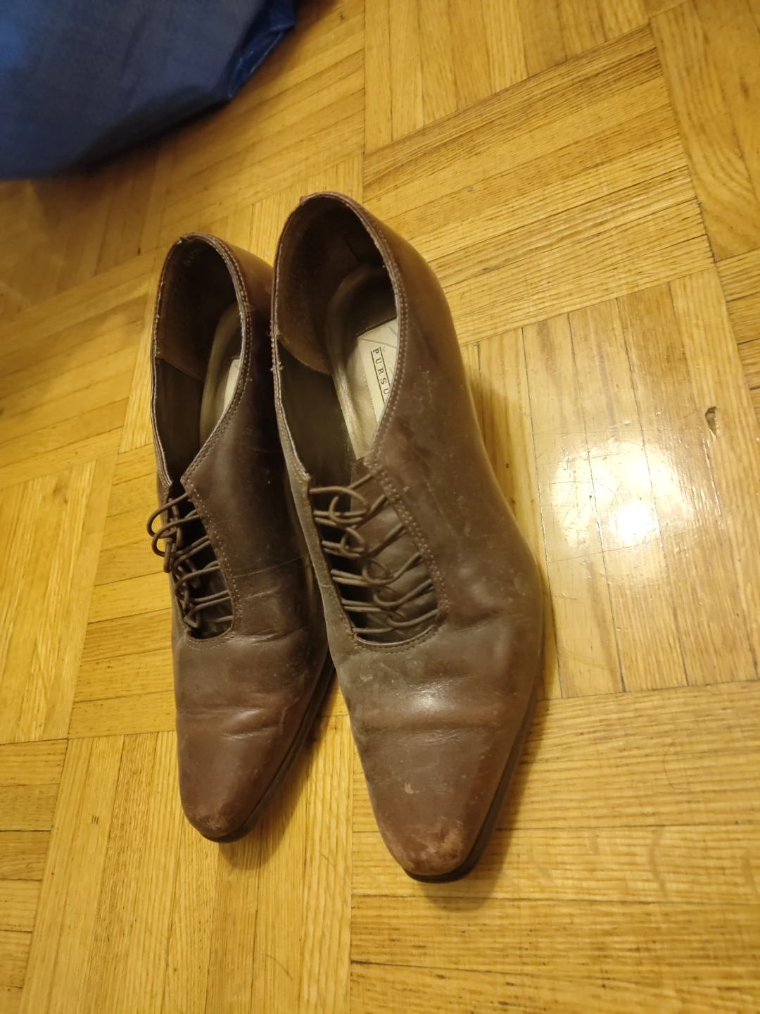 Brown Leather Lace-Up Heels - photo 2