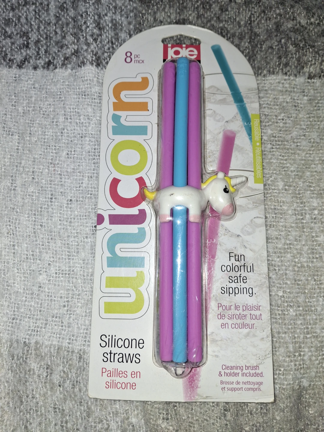 Joie Unicorn Silicone Straws - 8 Pcs