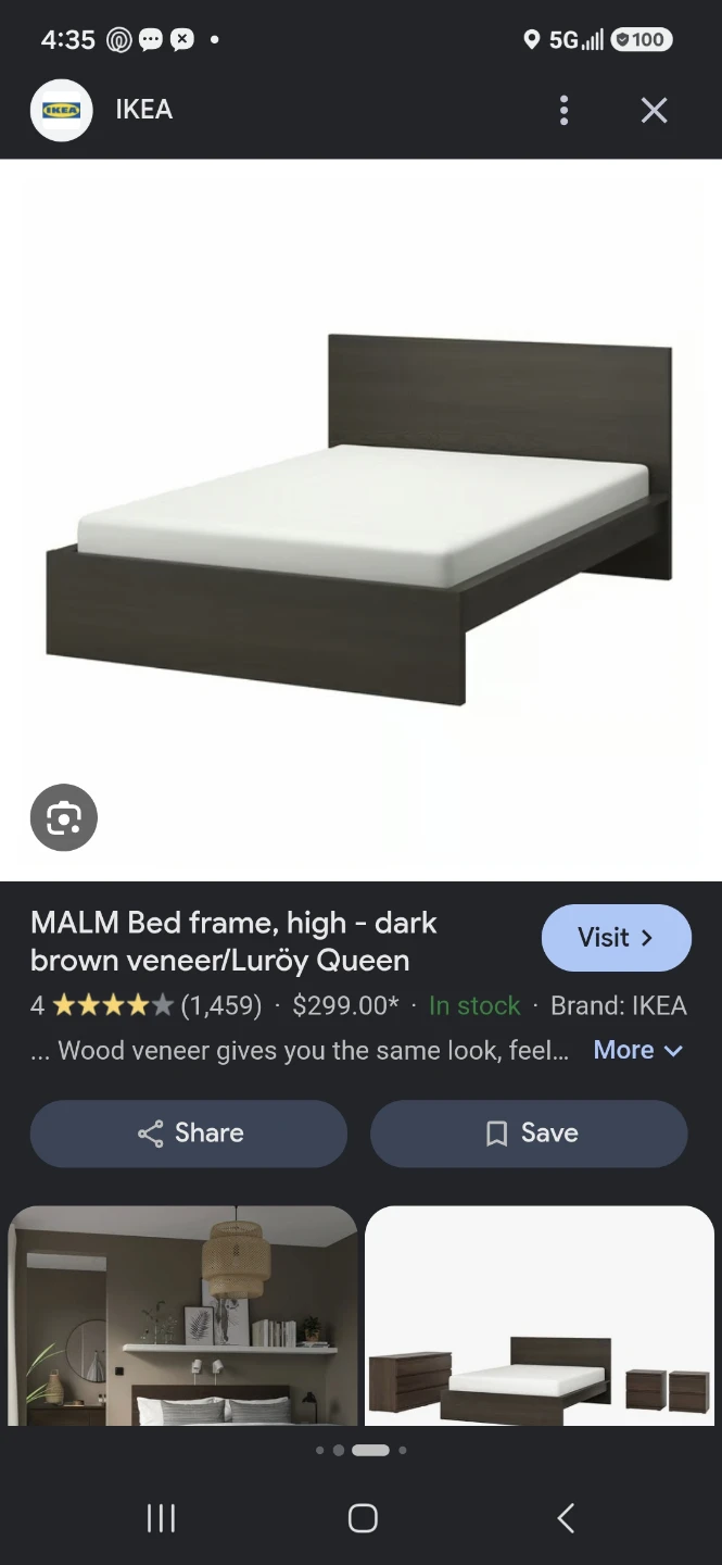 Queen size bed with wooden frame - photo 3