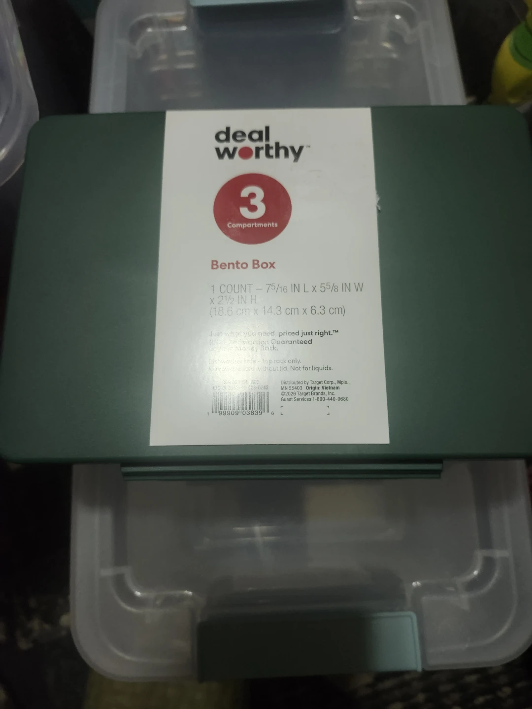 Deal Worthy 3 Compartment Bento Box